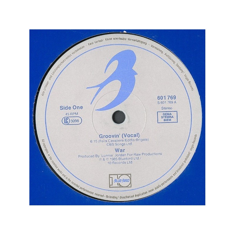 War – Groovin' |1985 Bluebird – 601 769 -Maxi-Single War – Groovin' |1985 Bluebird – 601 769 -Maxi-Single