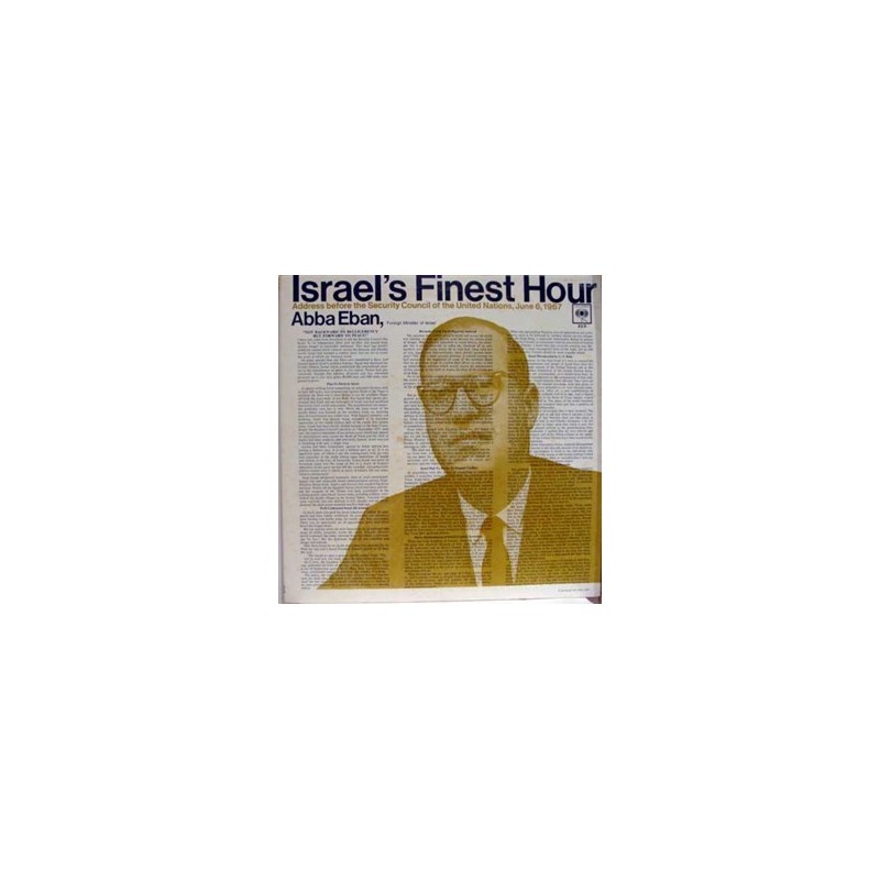 Eban Abba  ‎– Israel's Finest Hour |1967     Columbia ‎– XX3