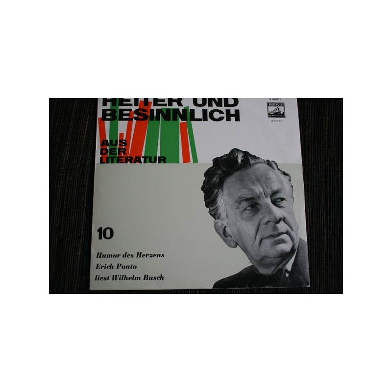 Ponto Erich/Wilhelm Busch – Humor Des Herzens - Erich Ponto Liest Wilhelm Busch | Electrola – E 60 011-10´´Vinyl Ponto Erich/Wilhelm Busch – Humor Des Herzens - Erich Ponto Liest Wilhelm Busch | Electrola – E 60 011-10´´Vinyl