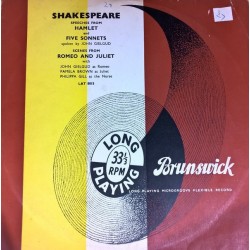 Gielgud ‎John – Shakespeare - Speeches From Hamlet And Five Sonnets / Scenes From Romeo And Juliet| Brunswick ‎– LAT 8015