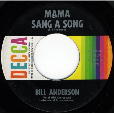 Anderson  Bill – Mama Sang A Song / On And On And On |1962     Decca ‎– 31404 -Single