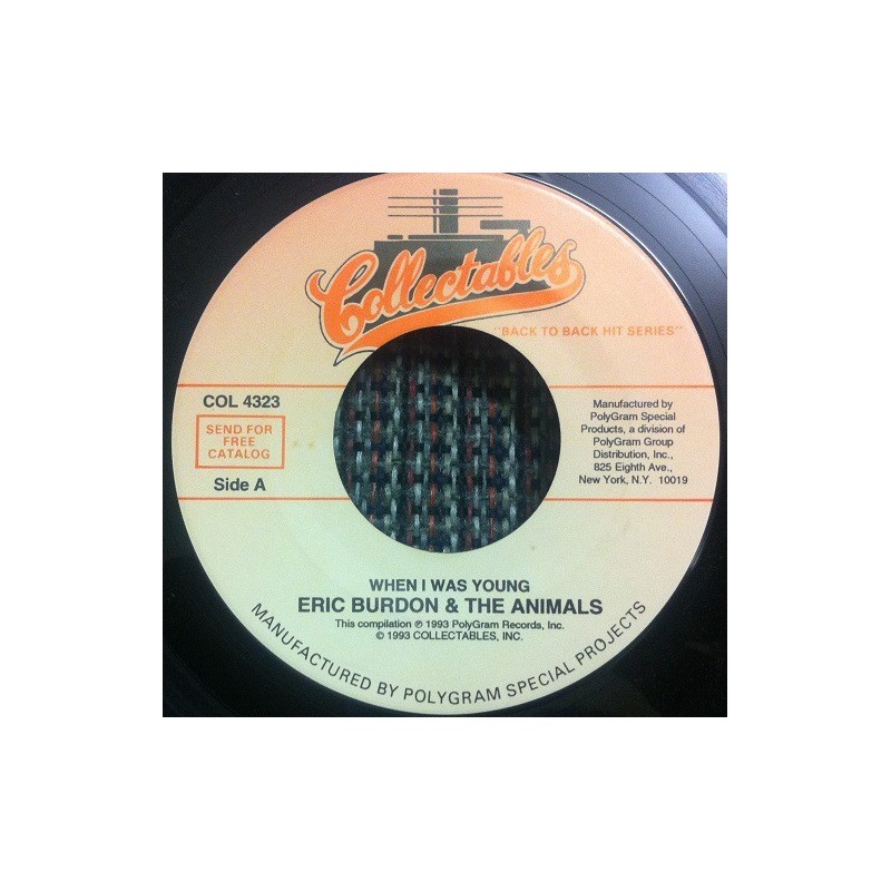 Burdon Eric & The Animals ‎– When I Was Young / Help Me Girl |1993     Collectables ‎– COL 4323 -Single