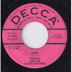 Glaser Tompall & The Glaser Brothers ‎– Alibi |1960     Decca ‎– 0-31051 -Single-Promo