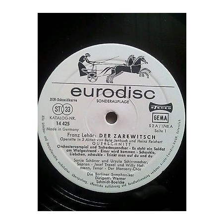 Lehar Franz -Der Zarewitsch -Eurodisc 14425