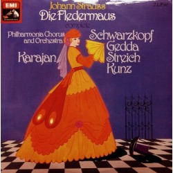 Strauss  Johann -Die Fledermaus- Philharmonia Orchestra-Karajan, Schwarzkopf.. ‎–   |1955    EMI 1C 149-00427/28