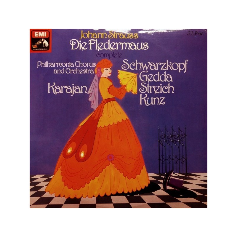 Strauss  Johann -Die Fledermaus- Philharmonia Orchestra-Karajan, Schwarzkopf.. ‎–   |1955    EMI 1C 149-00427/28