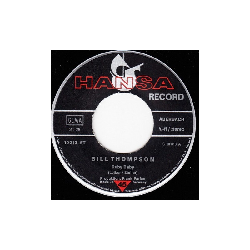 Thompson Bill – Ruby Baby|1971     Hansa ‎– 10 313 AT