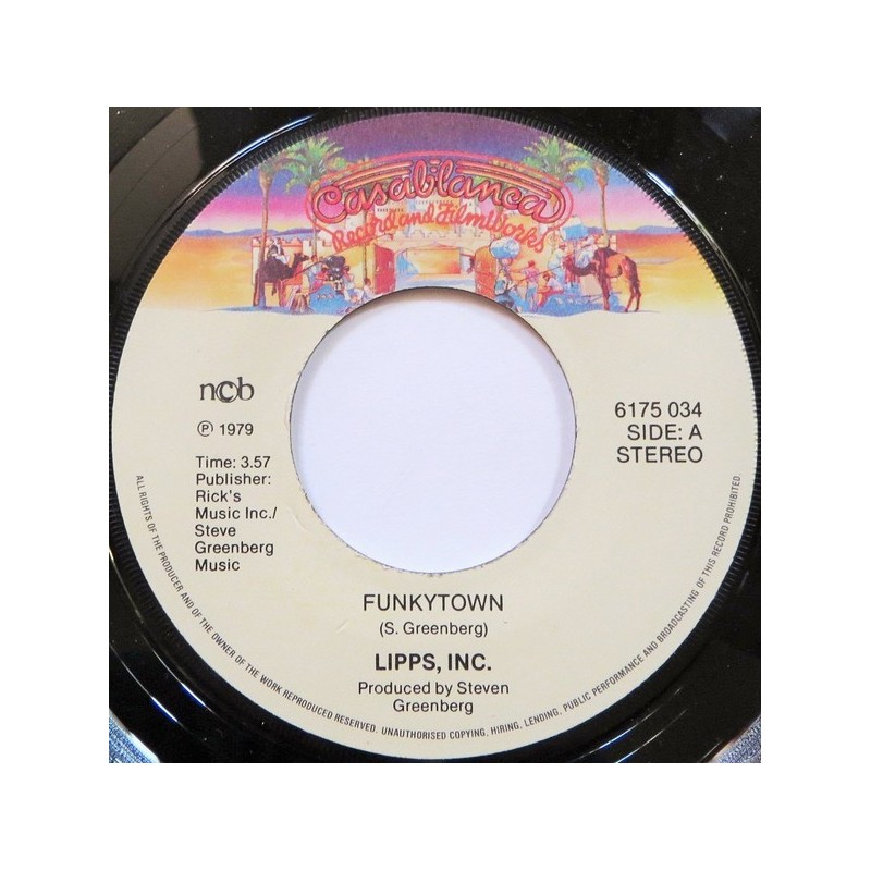 Lipps, Inc. ‎– Funkytown / All Night Dancing|1979    Casablanca ‎– 6175 034-Single