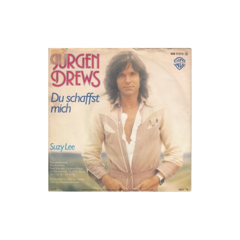 Drews Jürgen – Du Schaffst Mich|1978 Warner Bros. Records – WB 17272-Single Drews Jürgen – Du Schaffst Mich|1978 Warner Bros. Records – WB 17272-Single
