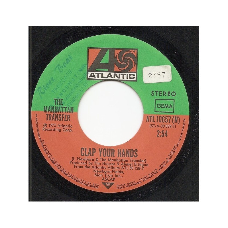 Manhattan Transfer The ‎– Clap Your Hands|1975   	Atlantic	ATL 10657-Single