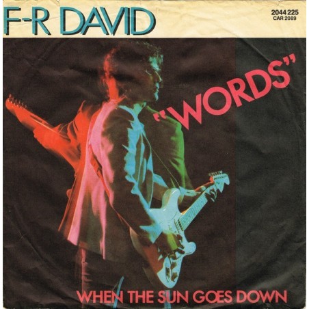 David F-R  ‎– Words|1982        Carrere ‎– 2044 225-Single