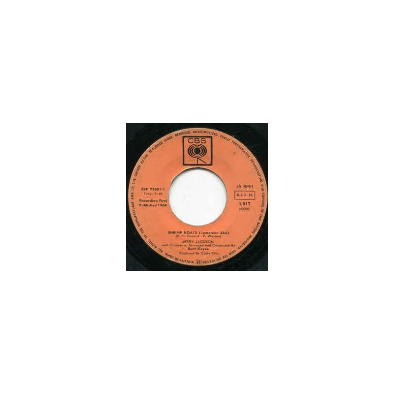 Jackson Jerry ‎– Shrimp Boats / Always|1964      CBS ‎– 1.517-Single