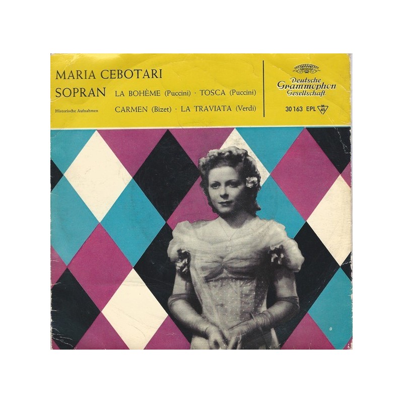 Cebotari Maria - Puccini, Bizet, Verdi‎– La Bohème • Tosca • Carmen • La Traviata|1957     DG ‎– 30 163-7´´Vinyl