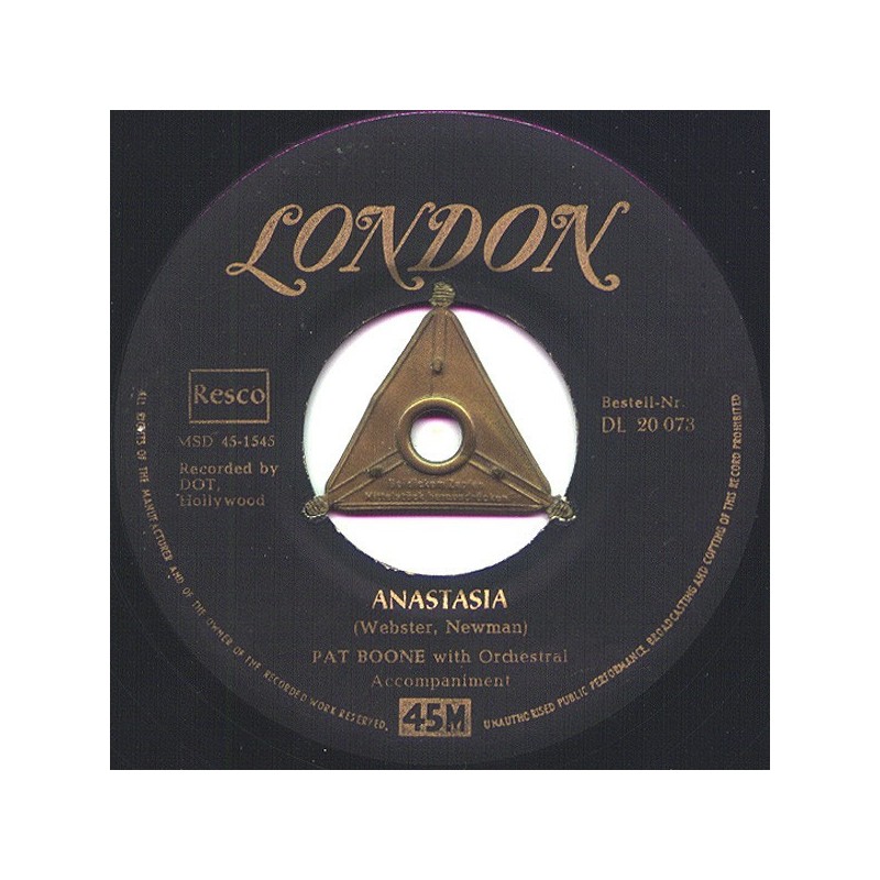Boone ‎Pat – Anastasia|1956    London Records ‎– DL 20 073-Single