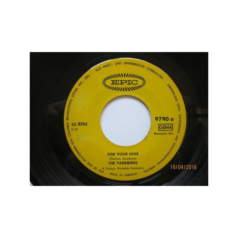 Yardbirds ‎The – For Your Love|1965     Epic ‎– 9790-Single