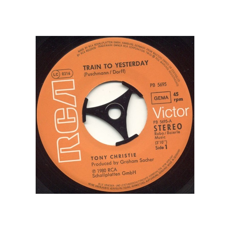 Christie ‎Tony – Train to yesterday|1980      RCA ‎– PB 5695-Single