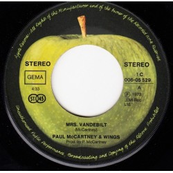 McCartney Paul & Wings ‎– Mrs. Vandebilt / Bluebird|1973     Apple Records ‎– 1C 006-05 529-Single