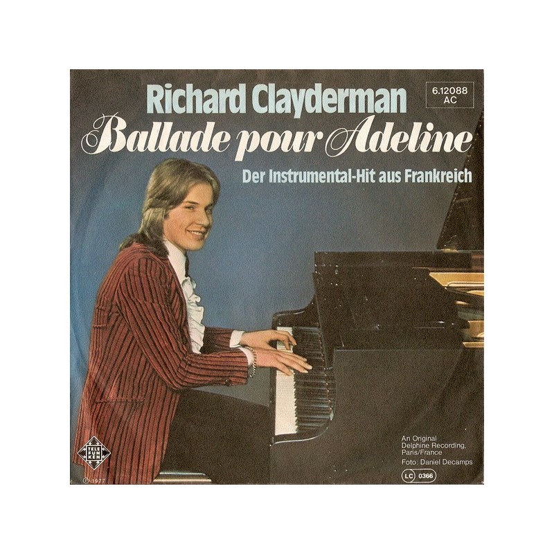 Clayderman ‎Richard – Ballade Pour Adeline|1977  Telefunken ‎– 6.12 088-Single