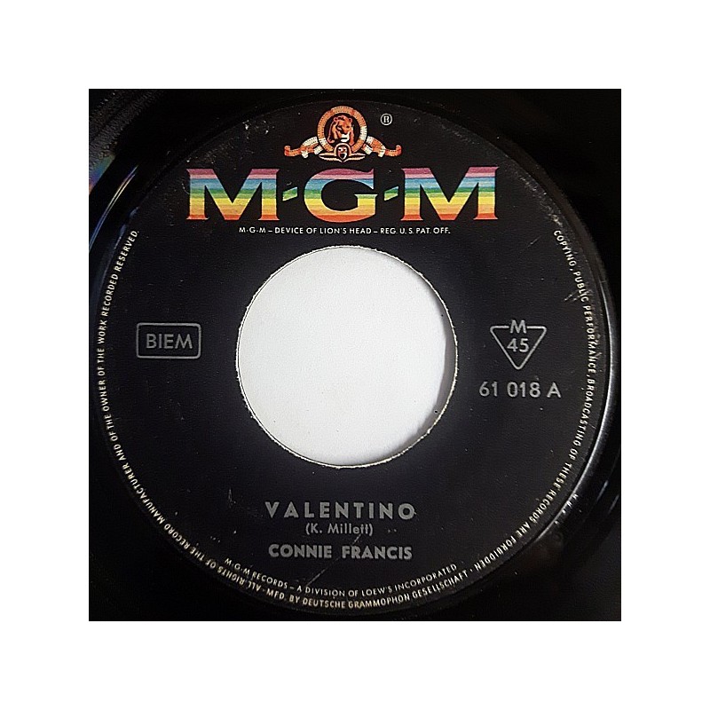 Francis ‎Connie – Valentino|MGM Records ‎– 61 018-Single