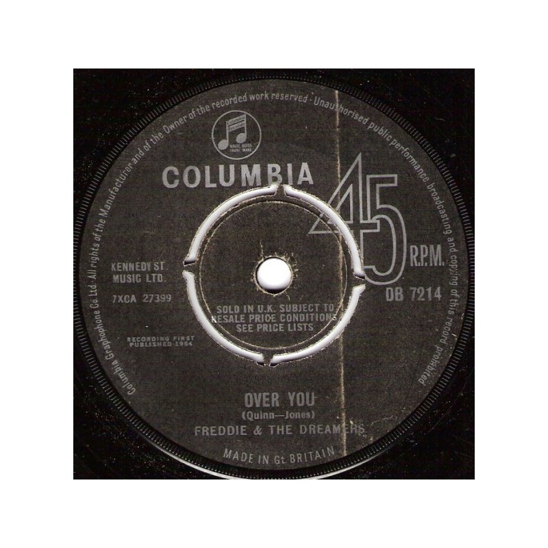 Freddie & The Dreamers ‎– Over You|1964     Columbia ‎– DB 7214-Single