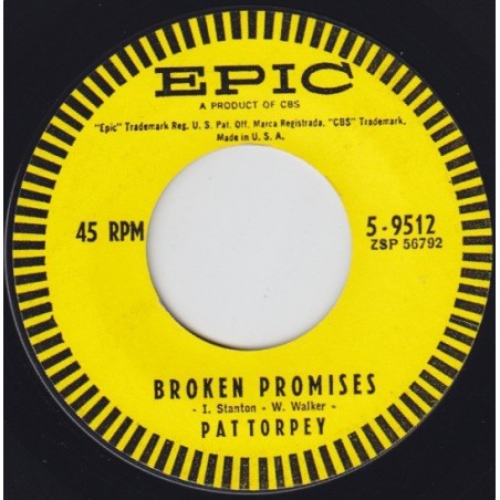 Torpey ‎Pat – Broken Promises/Don't Turn The Corner|1962     Epic ‎– 5-9512-Single