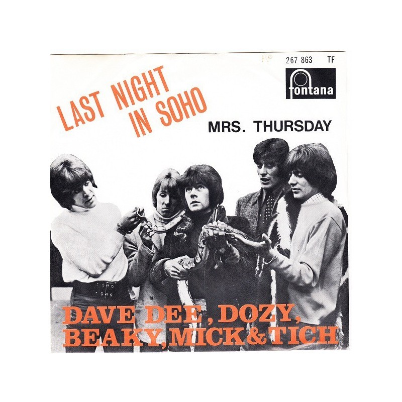 Dave Dee, Dozy, Beaky, Mick & Tich ‎– Last Night In Soho|1968     Fontana ‎– 267 863 TF-Single