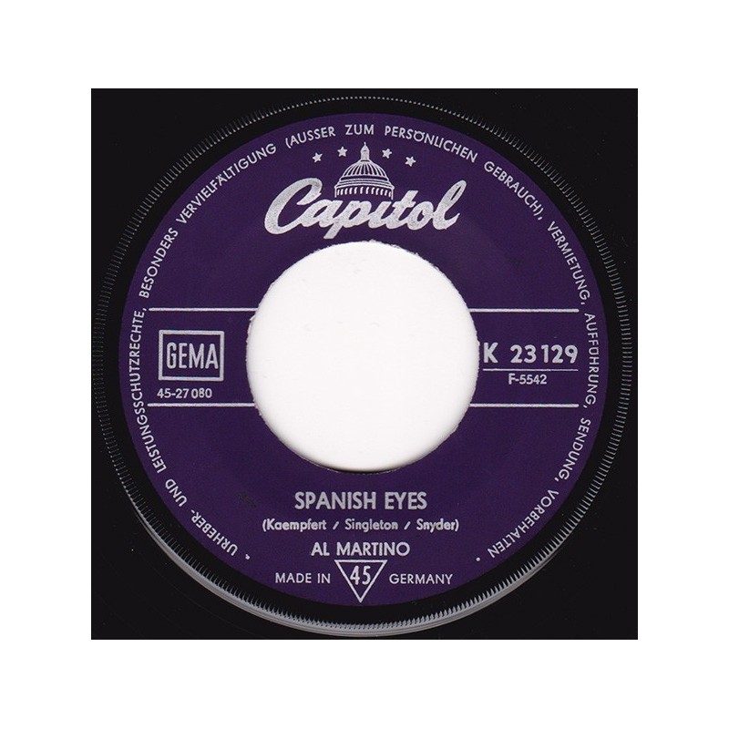 Martino Al ‎– Spanish Eyes|Capitol Records ‎– K 23 129-Single