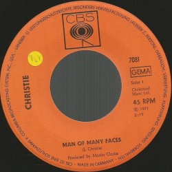 Christie ‎– Man Of Many Faces / Country Sam|1971    CBS ‎– 7081-Single
