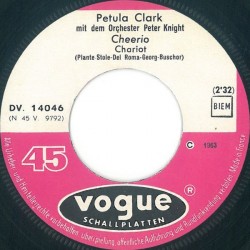 Clark Petula ‎– Cheerio (Chariot)|1963    Vogue Schallplatten ‎– DV. 14 046-Single