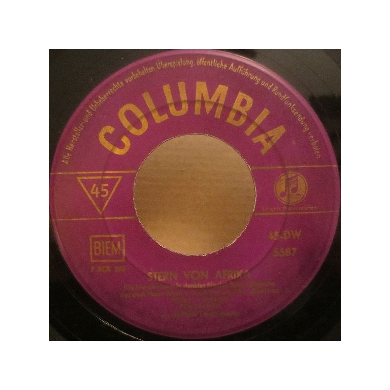 Lehn Erwin und sein Südfunk Tanzorchester – Stern von Afrika / Thema In Moll|1957     Columbia ‎– 45-DW 5587-Single