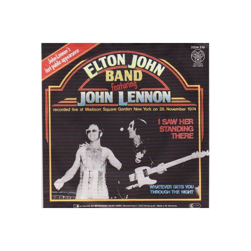 John Elton Band feat.John Lennon  ‎– I Saw Her Standing There|1981    DJM Records ‎– 0034.219-Single