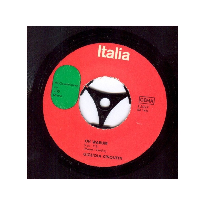 Cinquetti ‎Gigliola – Oh Warum|1964    Italia ‎– I 2027-Single