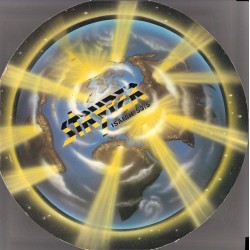 Stryper ‎– The Yellow And Black Attack|1986   ST 73207-Rounded Sleeve (die-cut), Blue Vinyl