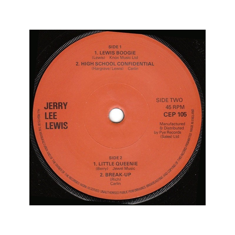 Lewis ‎Jerry Lee – Lewis Boogie|1976    Charly Records ‎– CEP 105-Single