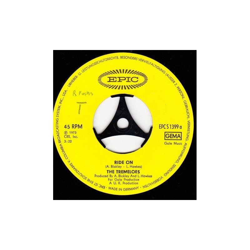 Tremeloes ‎The – Ride On|1973     Epic ‎– EPC 1399-Single