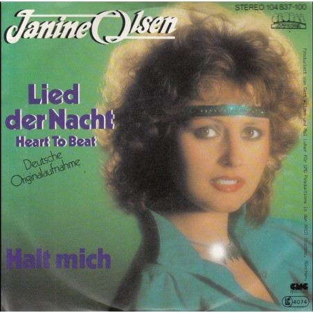 Olsen ‎Janine – Lied Der Nacht (Heart To Beat) / Halt Mich|1982    Global Records And Tapes ‎– 104 837-Single