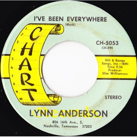 Anderson Lynn ‎– I've Been Everywhere / A Penny For Your Thoughts|1970   Chart Records – CH-5053-Single