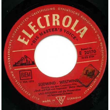Andersen Lale ‎– Südwind - Westwind|1956    Electrola ‎– E 20170-Single