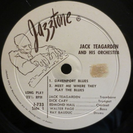 Teagarden Jack and his Orchestra ‎– Davenport Blues|Jazztone ‎– J-733-Single-EP
