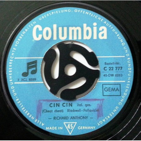 Anthony Richard – Cin Cin / Un Momento Ancora (You'll Never Walk Alone)|1964    Columbia ‎– C 22 777-Single