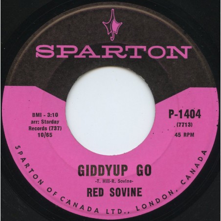 Red Sovine ‎– Giddyup Go / Kiss And The Keys|1965   Sparton ‎– P-1404-Single