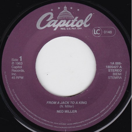 Miller Ned ‎– From A Jack To A King / Do What You Do, Do Well|Capitol Records ‎– 1A 006-1805427-Single