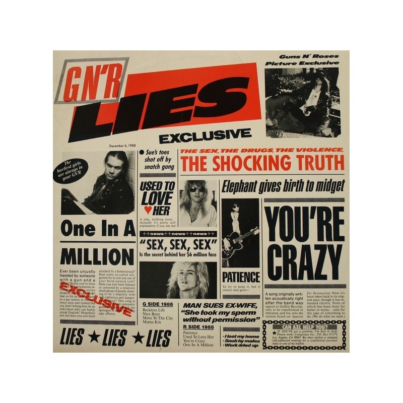 Guns N&8216 Roses ‎– G N&8216 R Lies|1988    GEF 24198