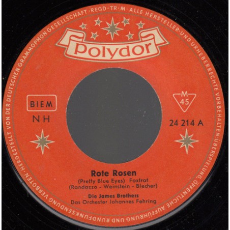 James Brothers ‎Die – Rote Rosen (Pretty Blue Eyes)|1960   Polydor ‎– 24 214-Single