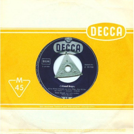 Mosch Ernst und sein großes Blasorchester ‎– Colonel Bogey  / Weit Ist Der Weg...|1958   Decca ‎– D 18 766-Single