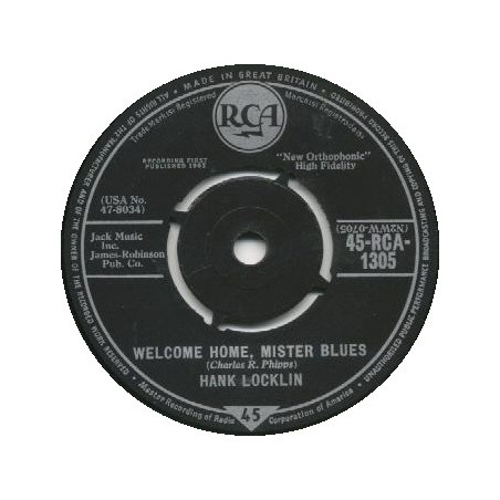 Locklin ‎Hank – Welcome Home, Mister Blues|1962    RCA ‎– 45-RCA-1305-Single