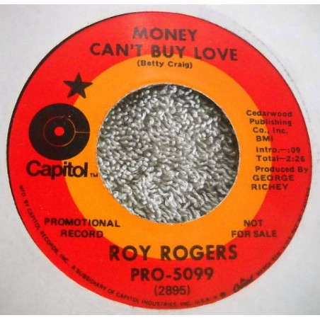 Rogers Roy – Money Can't Buy Love / You And Me Against The World|Capitol Records ‎– PRO-5099-Single