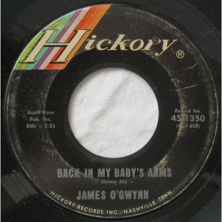 O'Gwynn James ‎– Red Light On My Heart / Back In My Baby's Arms|1965   Hickory Records ‎– 45-1350-Single