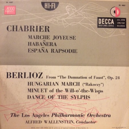 Chabrier-Hector Berlioz ‎– Marche Joyeuse  ..- Hungarian March ...|1954    Decca ‎– DL 4087 10" Vinyl