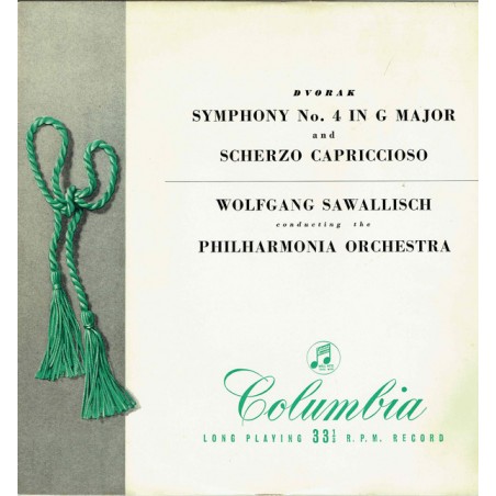 Dvořák ‎– Symphony N° 4 In G Major, Op. 88 ....- Wolfgang Sawallisch   |1955    Columbia ‎– 33SX 1034